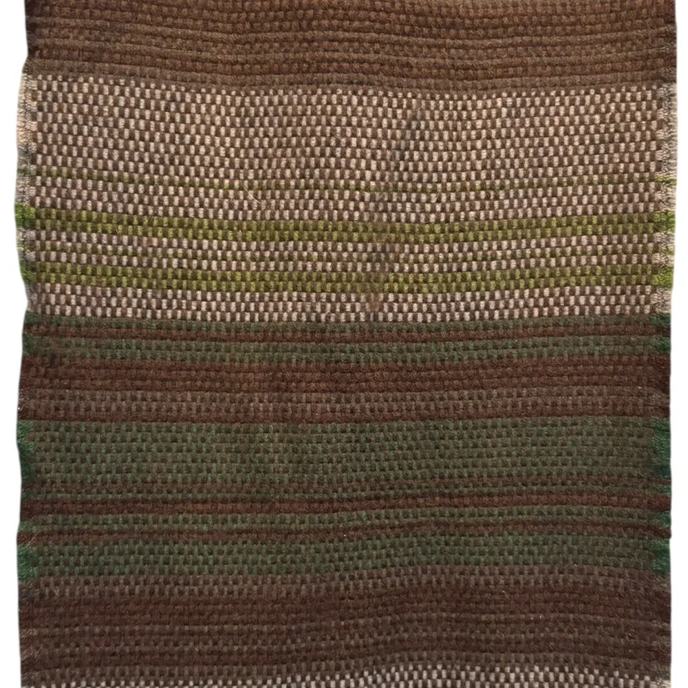 Banana Republic Wool Blend Scarf Green Brown & Cream Long Fringed Winter Scarf